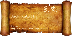 Beck Katalin névjegykártya