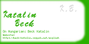 katalin beck business card